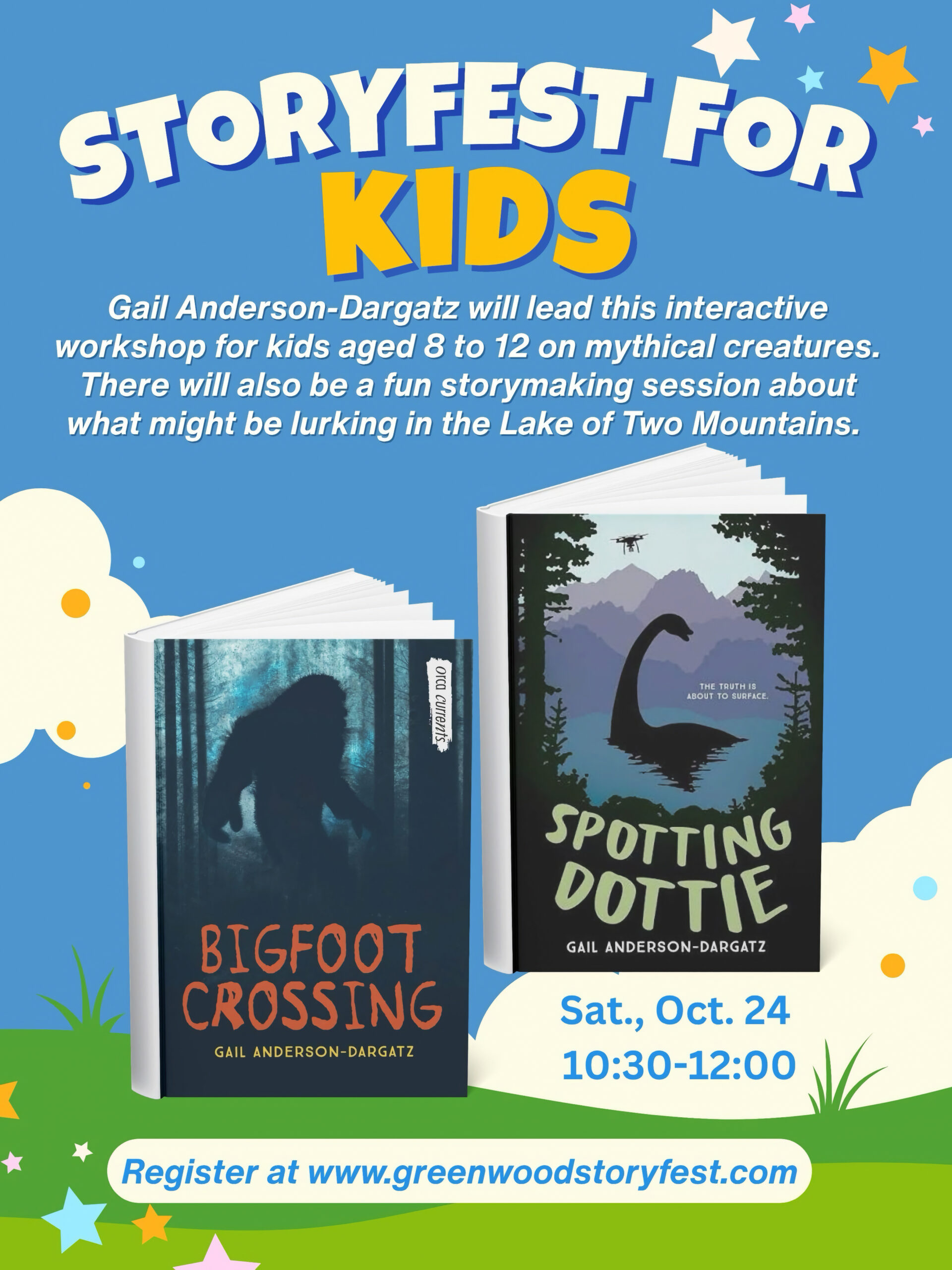 StoryFest 2026 flyer: StoryFest for Kids with Gail Anderson-Dargatz